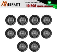 meerkatt (pack of 10) 3/4 inch mini round smoked lens green led recessed mount smd clearance lamp side marker indicator light ferry van boat bus trailer tow truck rv waterproof 12v dc grommets logo
