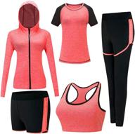 🏋️ zetiy women's 5pcs sport suits: perfect fit for fitness, yoga, running, and athletic activities logo