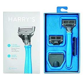 img 1 attached to 🌊 Harry's Surf Blue Razor with 2 Blade Cartridges: Precision Shaving at its Finest