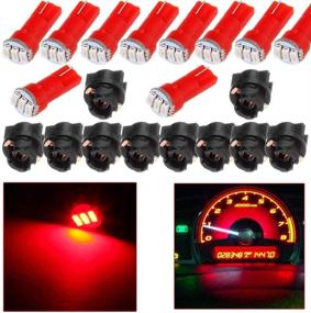 img 4 attached to 🔴 CCiYu 10X Red T5 73 74 LED 3-3014SMD Twist Socket Instrument Cluster Dash Light Bulbs for Toyota Matrix Camry Avalon 2005-2011