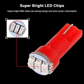 img 1 attached to 🔴 CCiYu 10X Red T5 73 74 LED 3-3014SMD Twist Socket Instrument Cluster Dash Light Bulbs for Toyota Matrix Camry Avalon 2005-2011