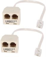 urbest 2pcs rj11 male to female telephone splitter cable - efficient two-way converter logo
