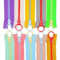 🧵 yahoga 10pcs 14 inch (35cm) #5 plastic zippers with lifting ring pull: perfect for sewing craft bags & garments logo