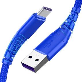 img 4 attached to 1ft USB C Cable, Essri 2Pack 1 Foot Type C Charger Cable, Fast Charging Nylon Braided Cord for Samsung Galaxy S9 S8 Note 9 Note 8 Galaxy Note 20 10 S21 S20 S10 Plus - Blue