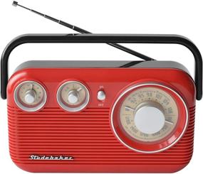 img 3 attached to Studebaker SB2003 Retro Portable AM/FM Radio (Red/Black)