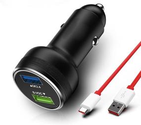 img 4 attached to ⚡ OnePlus Car Charger Warp Charge 30/65 Replacement for Nord N10 N100 9R 9 Pro 8T 8T+ 8 7T 7 Pro 5G McLaren – Fast Charging Dash Charge Car Charger with Type-C Cable Cord – Compatible with OnePlus 7 6T 6 5T N200 – Black