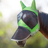 🐴 harrison howard caremaster pro luminous long nose horse fly mask with ears - pasture green (size l, full) logo