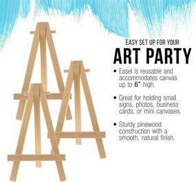 img 1 attached to 🎨 U.S. Art Supply Set of 6 Small Natural Wood Display Easels - A-Frame Tripod Stand for Canvases, Crafts, and Event Signs