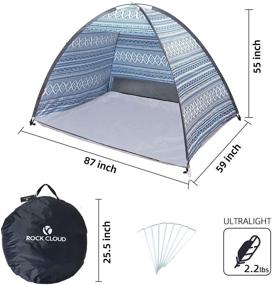 img 3 attached to 🏖️ Rock Cloud Pop Up Beach Tent: 2 Person Automatic Quick Setup Sun Shade Shelter for Park, Backyard Fishing - Portable and Convenient