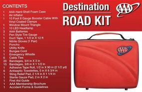 img 3 attached to Lifeline AAA 68-Piece Emergency Car Tire Inflator Kit with Jumper Cables, Headlamp, Warning Triangle, and First Aid Kit - 4365AAA Destination Road