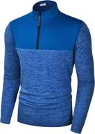 🔥 stay warm and stylish with derminpro men's quarter zip lightweight long sleeve pullover thermal running shirts логотип