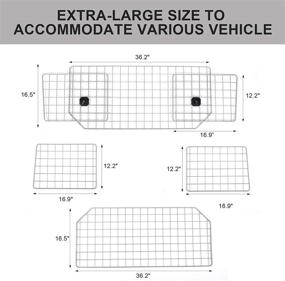 img 1 attached to CO-Z Dog Barrier for SUVs and Cars, Universal-Fit Wire Mesh Pet Barrier, Adjustable Safety Car 🐾 Divider for Cargo Area, Heavy-Duty Dog Car Guard with Smooth Design, Car Gate Fence, Includes Dog Leash Attachment