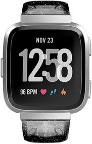 img 3 attached to iiteeology Clear TPU Fitbit Versa Bands - Black/Silver | Compatible with Versa/Versa 2/Versa Lite SE Smart Watches for Women