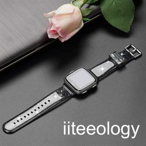 img 2 attached to iiteeology Clear TPU Fitbit Versa Bands - Black/Silver | Compatible with Versa/Versa 2/Versa Lite SE Smart Watches for Women