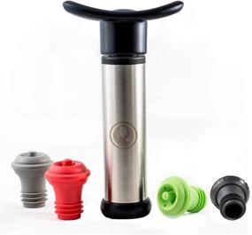 img 1 attached to Premium Stainless Steel Vacuum Wine Saver Pump with 4 Vacuum Colored Bottle Stoppers - Wine Sealer & Preserver