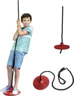 🌳 squirrel products red heavy duty plastic tree swing with leg protectors - ideal additions & replacements for outdoor play equipment - disc rope swing guaranteed for durability логотип