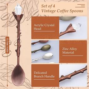 img 3 attached to ☕️ ISKYBOB 4-Piece Retro Crystal Spoon Scoop Set for Coffee, Tea, Ice Cream, and Desserts - 4.6 Inch Long