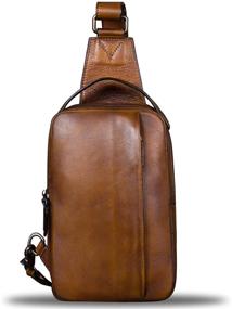 img 3 attached to Crossbody Handmade Shoulder Backpack NavyBlue Backpacks