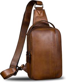 img 4 attached to Crossbody Handmade Shoulder Backpack NavyBlue Backpacks