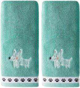 img 4 attached to 🐾 Scribble Pup Jade Hand Towel Set by SKL HOME