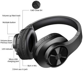 img 1 attached to 🎧 Наушники bopmen S80 Bluetooth с закрытым оголовьем: беспроводные/проводные с глубоким басом, удобными наушниками, встроенным микрофоном для телефона, iPad, ПК, ноутбука и музыки.