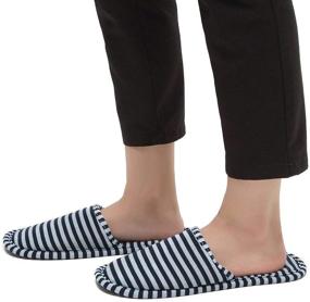 img 3 attached to 🏨 Portable Cotton Spa Hotel Guest Slippers - Non-Disposable Travel Indoor Slippers