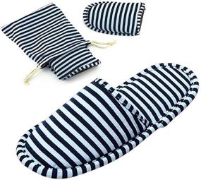 img 4 attached to 🏨 Portable Cotton Spa Hotel Guest Slippers - Non-Disposable Travel Indoor Slippers