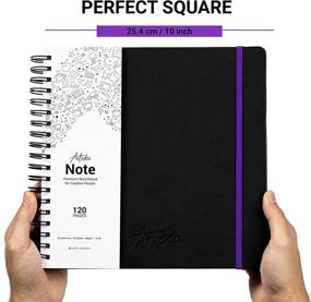 img 3 attached to 📔 Articka Square Hardcover Sketchbook – Spiral Bound Hardbound Sketch Journal - 10x10 Inch Art Book - 120 Pages - Elastic Closure - 180GSM Premium Paper - Perfect for Pencils, Graphite, Charcoal, Pen