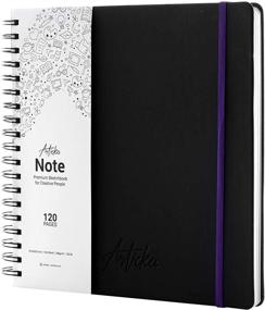 img 4 attached to 📔 Articka Square Hardcover Sketchbook – Spiral Bound Hardbound Sketch Journal - 10x10 Inch Art Book - 120 Pages - Elastic Closure - 180GSM Premium Paper - Perfect for Pencils, Graphite, Charcoal, Pen