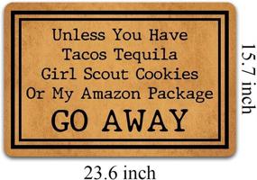 img 1 attached to 🌮 Funny Doormat with Ultimate Criteria: Tacos, Tequila, Girl Scout Cookies, Amazon Package - Stay Out!