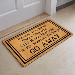img 3 attached to 🌮 Funny Doormat with Ultimate Criteria: Tacos, Tequila, Girl Scout Cookies, Amazon Package - Stay Out!