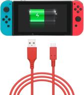 🔌 neon pink charging cable for nintendo switch/switch lite/switch oled, charger for switch oled and switch lite, samsung galaxy s9 s8 note 8 lg v20 v30 oneplus 5 3t and other usb c devices (9.8ft) logo