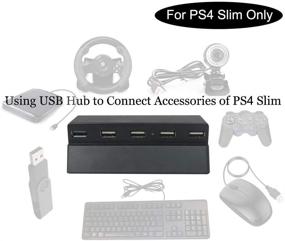 img 1 attached to 💡 Bealuffe USB хаб для PS4 Slim - USB удлинитель адаптер с дополнительными портами и разветвителем для Sony Playstation PS4 Slim (совместим с PS4 Slim только, не совместим с PS4)