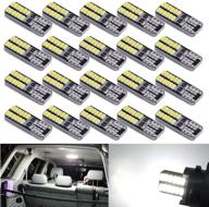 💡 aucan 194 led light bulb 6000k white super bright 168 2825 w5w t10 wedge 24-smd 3014 chipsets led replacement bulbs: perfect error-free upgrade for car dome map door courtesy license plate lights (20, white) logo
