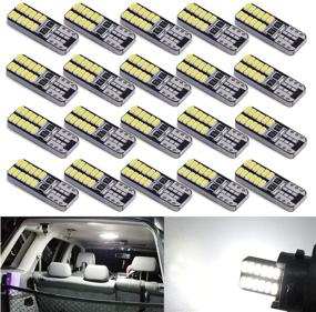img 4 attached to 💡 Aucan 194 LED Light Bulb 6000K White Super Bright 168 2825 W5W T10 Wedge 24-SMD 3014 Chipsets LED Replacement Bulbs: Perfect Error-Free Upgrade for Car Dome Map Door Courtesy License Plate Lights (20, White)