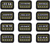 🎯 raiseek military tactical morale patch set - 9mm .40 .45 .380 12ga 7.62 .223 5.56 .30 .22 - hook and loop fastener backing logo