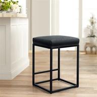 🪑 sophia & william 24" bar stools counter height, stylish pu leather upholstered stools, backless dining chairs for kitchen island bar pub bistro, 300lbs weight capacity (black, 1 pack) logo