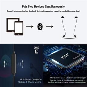 img 1 attached to 🎧 Беспроводные наушники - SIMGOT MTB2 Магнитные Bluetooth наушники, Затягивающий бас HiFi стерео наушники с микрофоном, Водонепроницаемые IPX7, 12 часов воспроизведения, Быстрая зарядка за 50 минут, Шумоподавляющие наушники