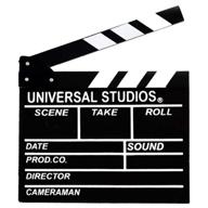 🎬 movie clapboard, 12"x11" wooden film clap board hollywood accessory with black & white logo