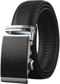 img 3 attached to Leather Ratchet Dress Automatic Buckle Men's Accessories for Belts