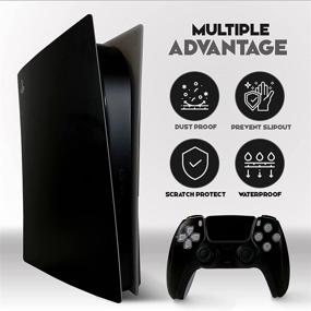 img 3 attached to 🎮 Skinlit PS5 Vinyl Skin Decal Cover for Playstation 5 Console + 2 Controllers, Improved Grip, Enhanced Performance, Long-lasting, Scratch-Resistant, Bubble-Free Sticker (Digital Edition, Matte Black)