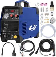 🔵 blue 2021 latest model 50amp non-touch pilot air plasma cutter: dual voltage inverter dc digital display igbt portable cutting machine - 110v/220v logo