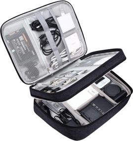 img 4 attached to 🔌 Ultimate Electronics Storage Case: Waterproof, Double-Layer Travel Cable Accessories Bag - Organize Cables, Chargers, Phones, Power Banks, Kindles, and More!
