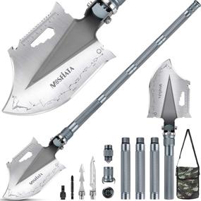 img 4 attached to 🏕️ MOSFiATA Camping Shovel - 40'' Axe Multitool, 30-in-1 Survival Gear, Extended Handle & Reinforced Shovelhead for Camping, Hiking, Backpacking, Gardening