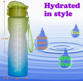 img 2 attached to 💧 32 oz Gotheedurs Motivational Water Bottle with Time Marker, Straw, and Leak-Proof Design – BPA Free, Non-Toxic, Ideal for Gym, Running, and Outdoor Activities