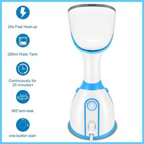 img 2 attached to 👔 NUOBEIER Clothes Steamer, Powerful Handheld Portable Travel Garment Steamer for Wrinkle Removal, 20s Fast Heat-up, 280ml Large Detachable Water Tank LS
