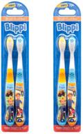 🦷 brush buddies travel toothbrush toothpaste kit for children - boy, girls | 2-pack (blippi - pack of 2) logo