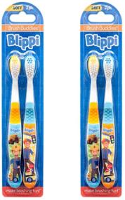 img 1 attached to 🦷 Brush Buddies Travel Toothbrush Toothpaste Kit for Children - Boy, Girls | 2-Pack (Blippi - Pack of 2)