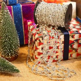 img 1 attached to 🎄 Pangda 49 Feet Silver Christmas Tree Beads Garland Strands- Ideal for Wreath Decoration & Table Centerpiece