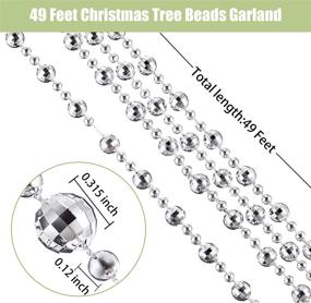 img 3 attached to 🎄 Pangda 49 Feet Silver Christmas Tree Beads Garland Strands- Ideal for Wreath Decoration & Table Centerpiece